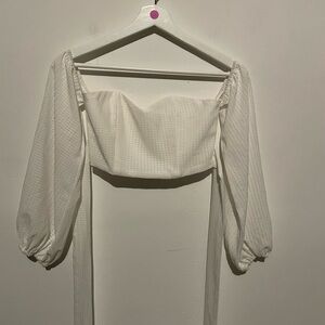 By‎ the way Fate Blouse white Satin off shoulder xs